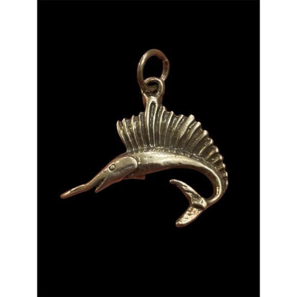 Sterling Silver 925 Sailfish Pendant 1.25”